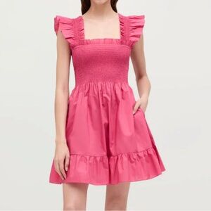 Hill House Home The Elizabeth Nap Dress Lipstick Pink - L - NWT!